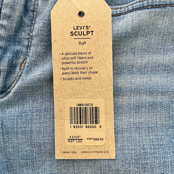 Levi’s 314 shaping straight jeans medium wash denim size 27 - Picture 8 of 9